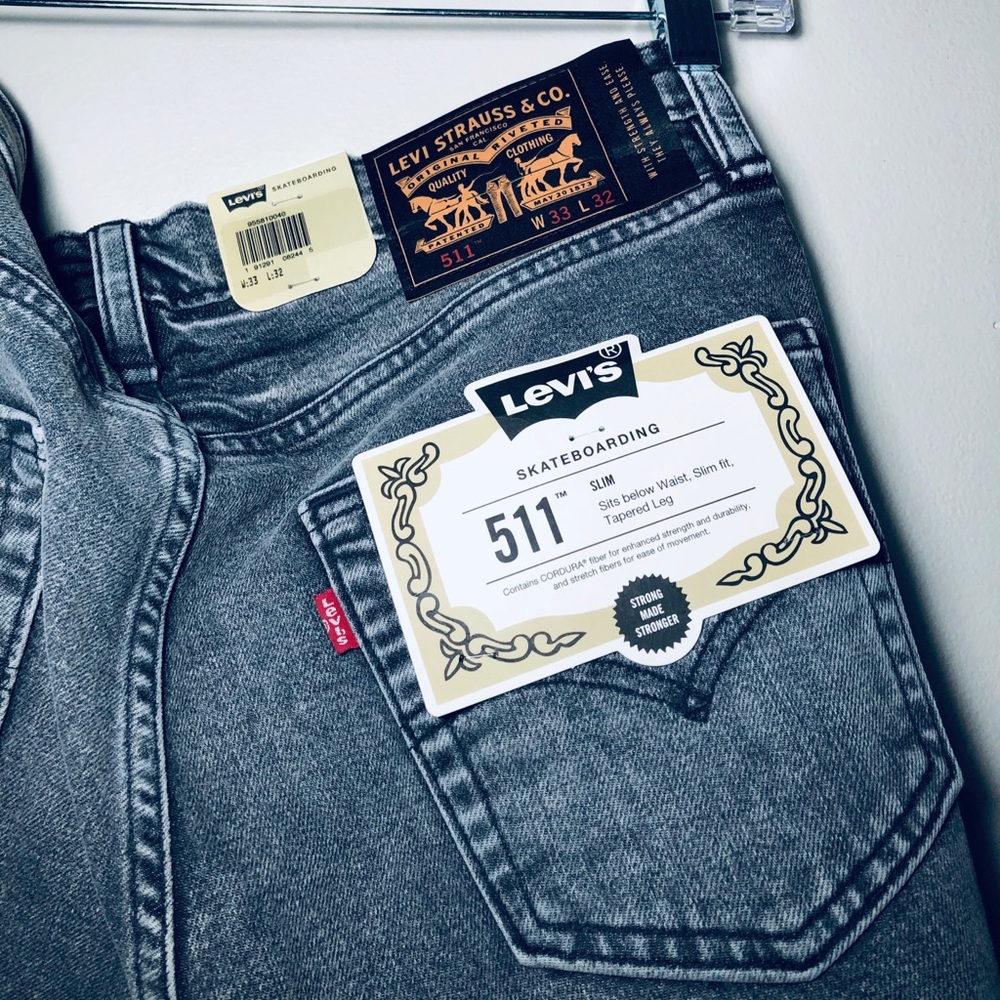 Levi’s skateboarding 511 jeans 33x32 grey